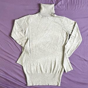 Zara rayon-blend Turtleneck with pearlescent buttons
